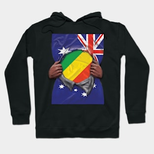 Republic Of The Congo Flag Australian Flag Ripped - Gift for Congon From Republic Of The Congo Hoodie